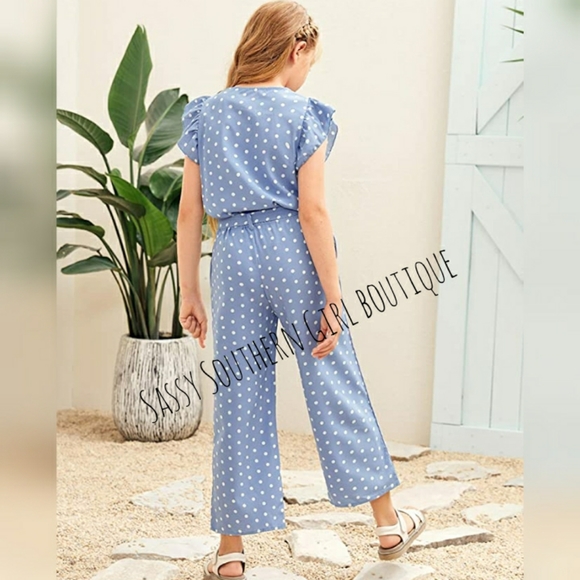 🆕⭐Blue polka dot pant set - Picture 3 of 8